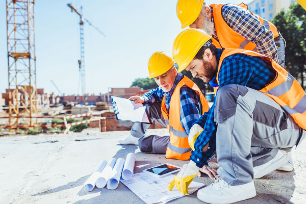Construction site workers
