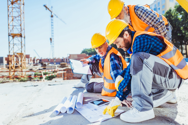 workers on construction site